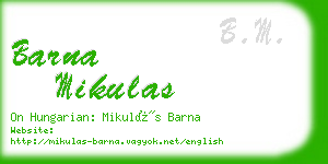 barna mikulas business card